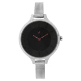 Fastrack, Women's  Watch Analog, Black Dial Silver Mesh Band, 6122SM03